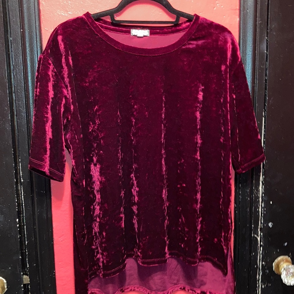 High low velvet top
